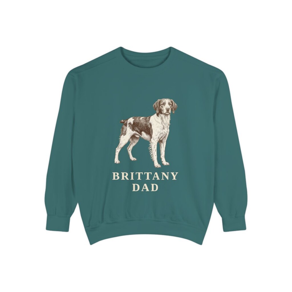 brittany-sweatshirt-dad-blue-spruce Brittany Dad Sweatshirt, Blue Spruce, front view