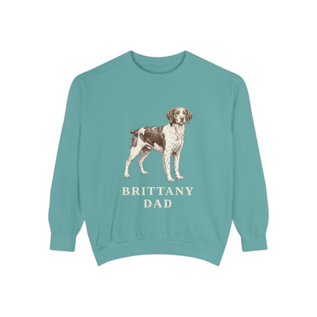 brittany-sweatshirt-dad-seafoam Brittany Dad Sweatshirt, Seafoam, front view