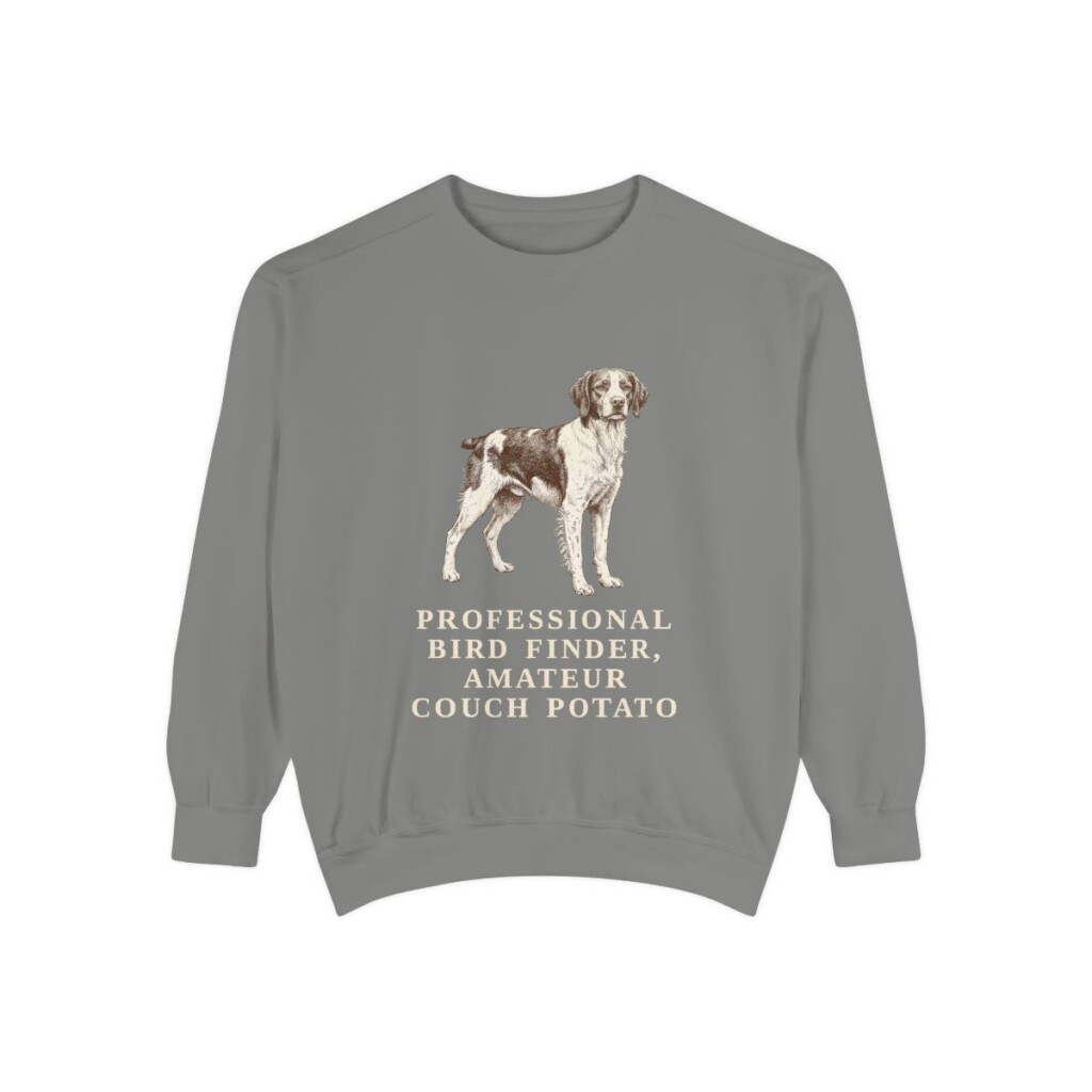 Brittany Humor Sweatshirt, Grey, front view
