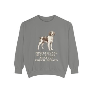 Brittany Humor Sweatshirt, Grey, front view