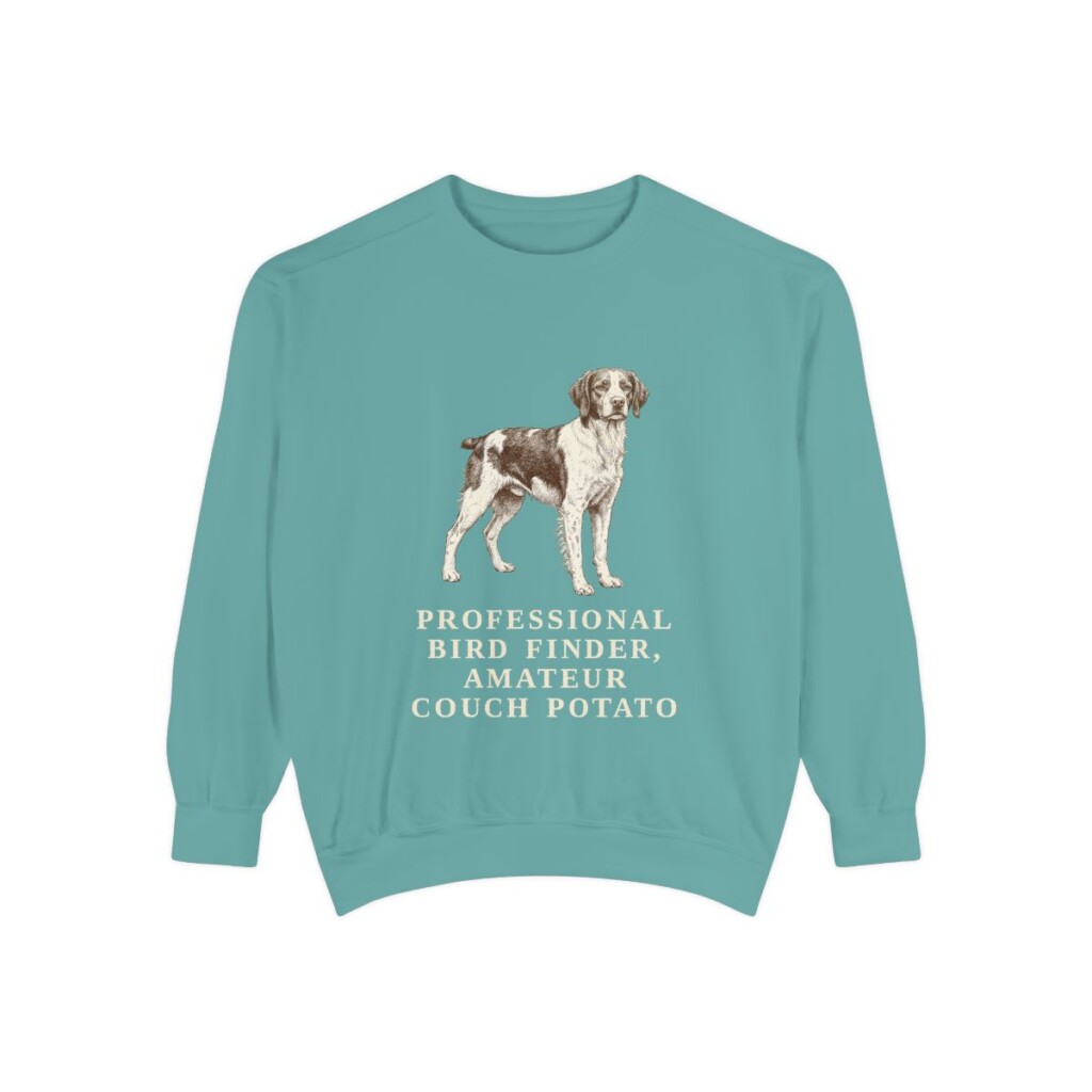 Brittany Humor Sweatshirt, Seafoam, front view