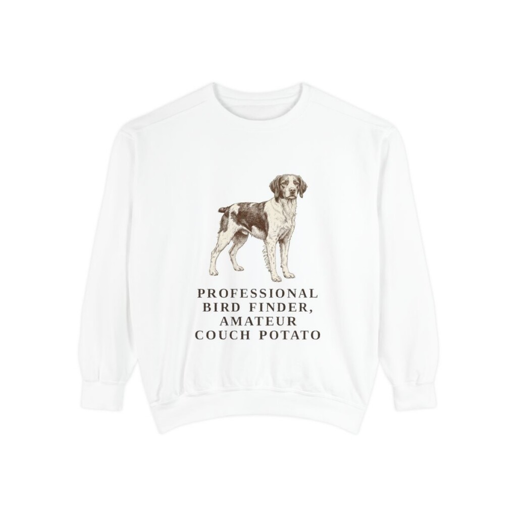 Brittany Humor Sweatshirt, White, front view