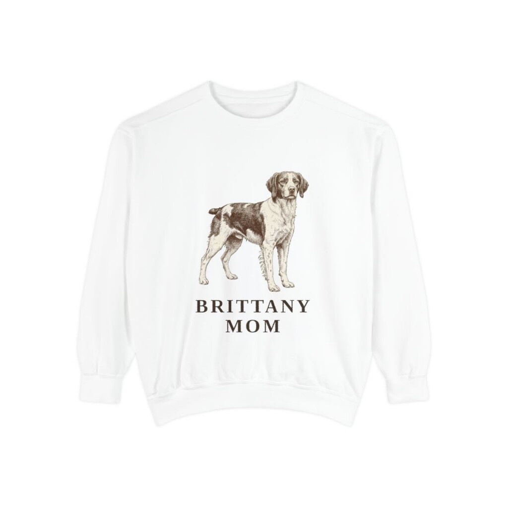 Brittany Mom Sweatshirt, White, front view