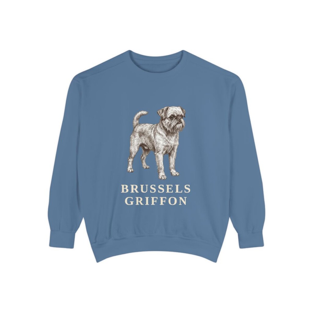 Brussels Griffon Sweatshirt, Blue Jean, front view