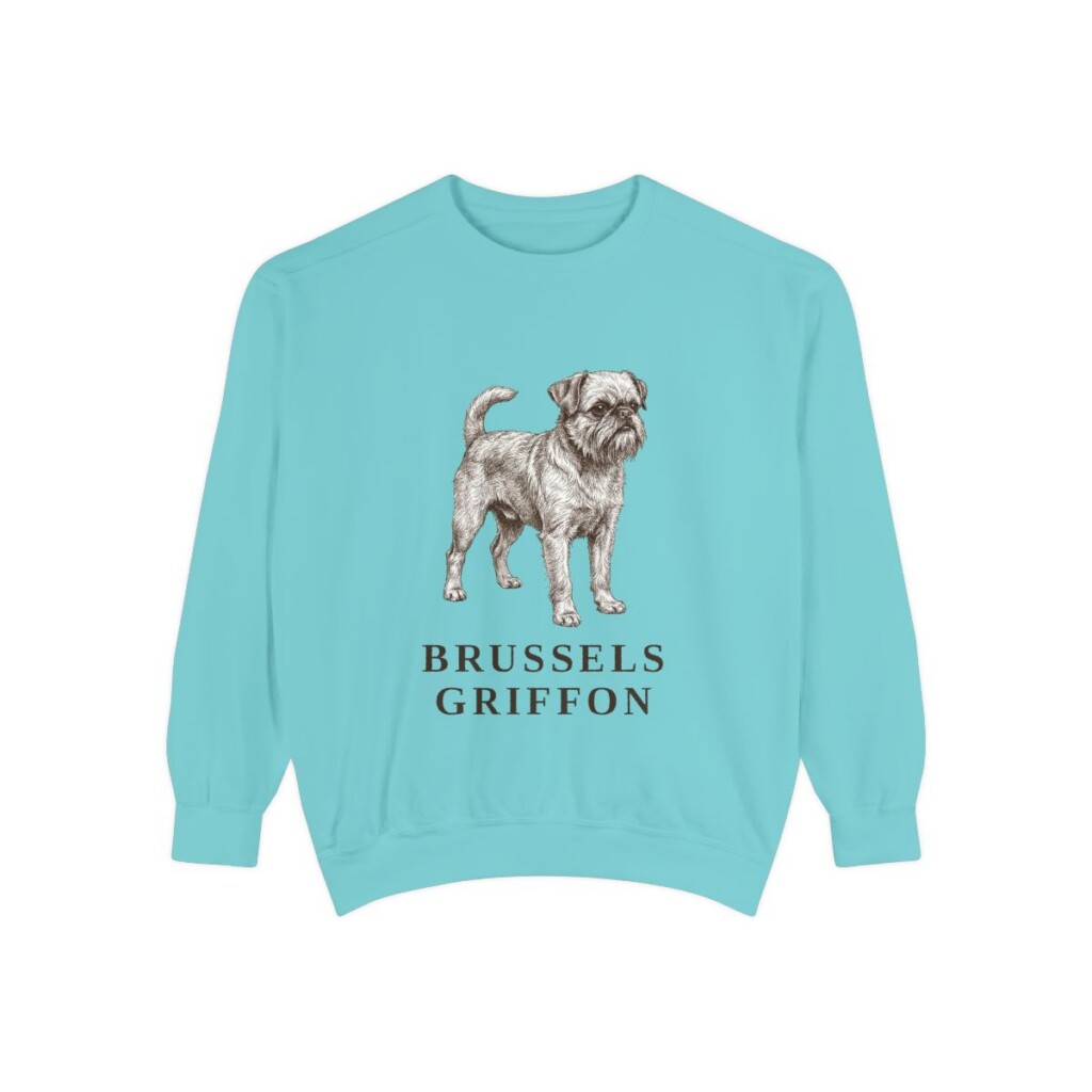 Brussels Griffon Sweatshirt, Chalky Mint, front view