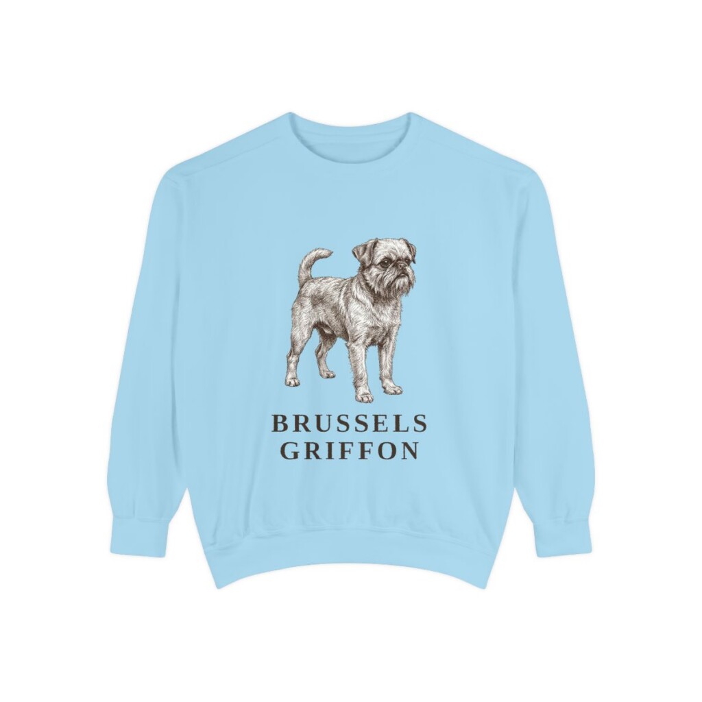 Brussels Griffon Sweatshirt, Chambray, front view