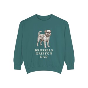 Brussels Griffon Dad Sweatshirt, Blue Spruce, front view