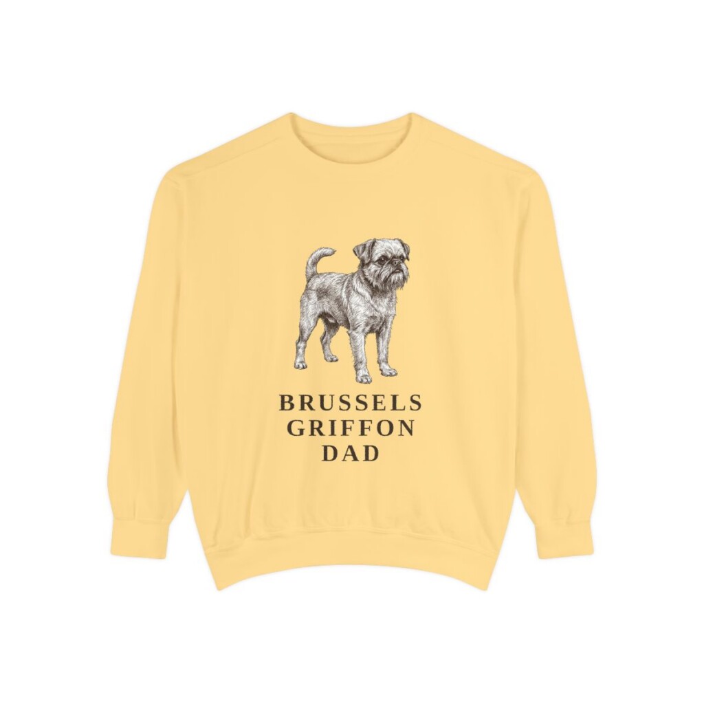 Brussels Griffon Dad Sweatshirt, Butter, front view