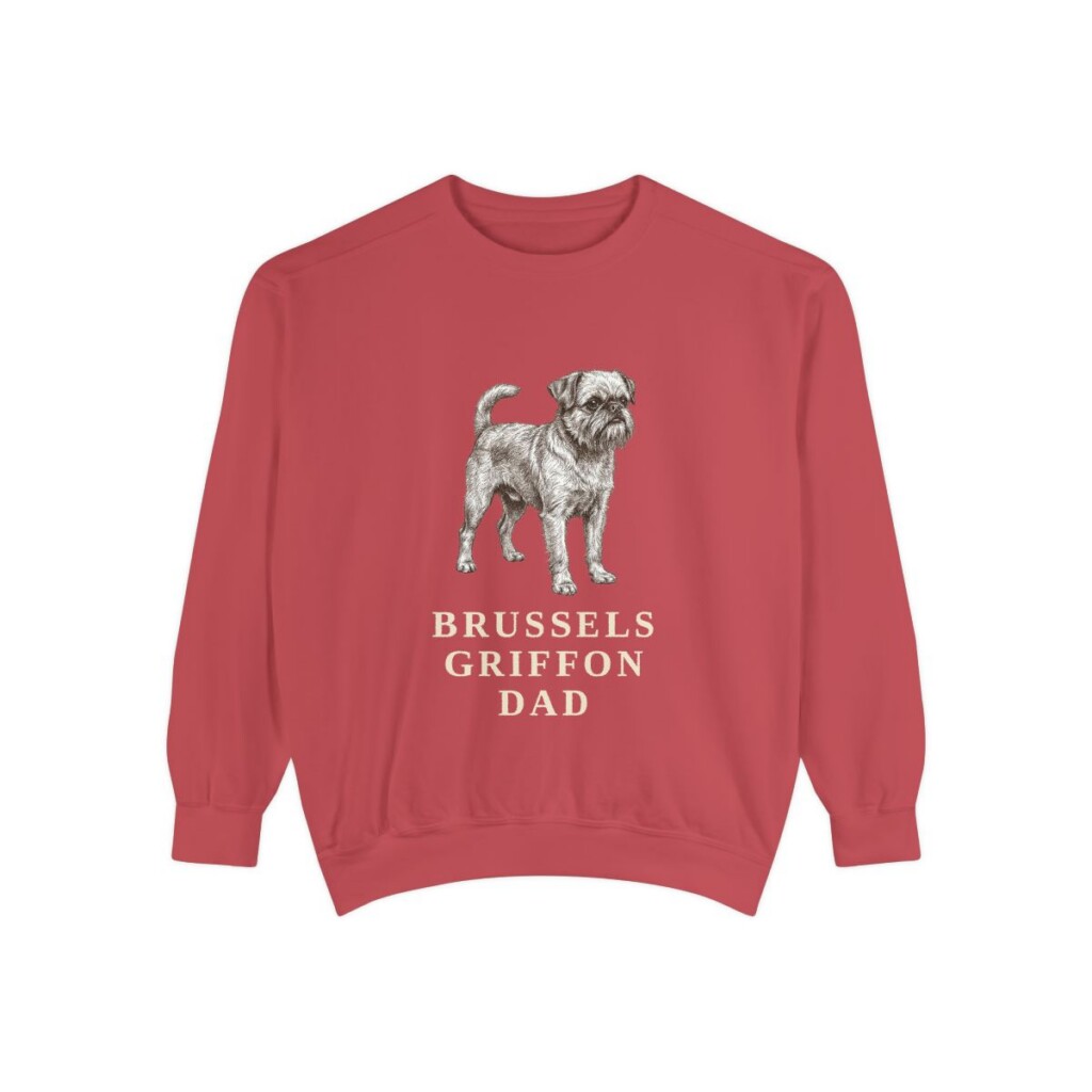 Brussels Griffon Dad Sweatshirt, Crimson, front view