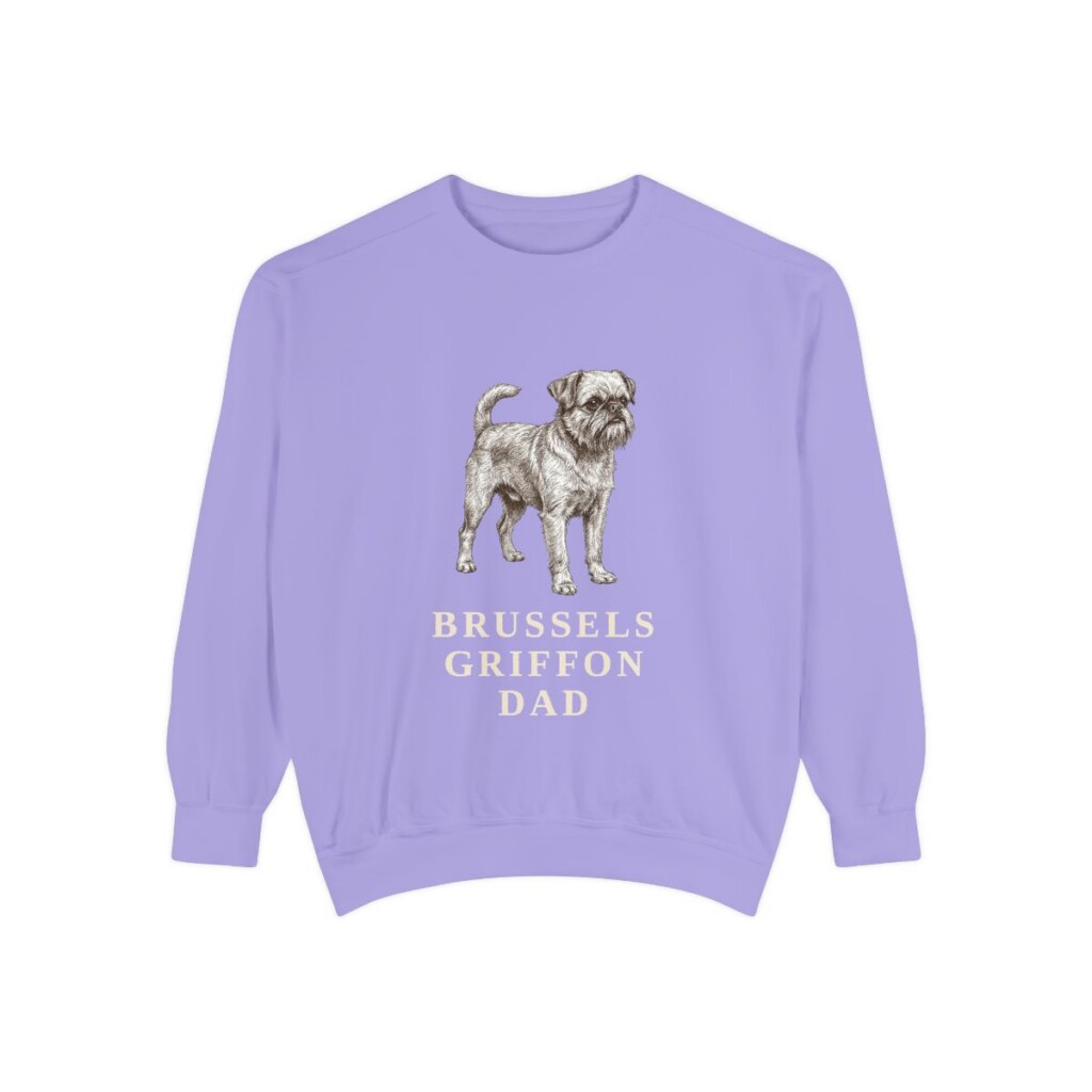 Brussels Griffon Dad Sweatshirt, Violet, front view