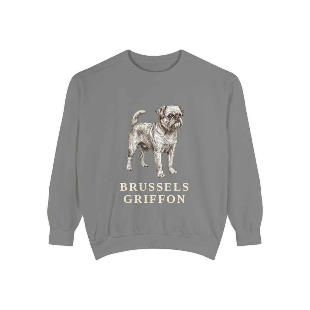 Brussels Griffon Sweatshirt, Grey, front view