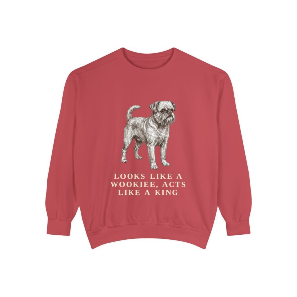 Brussels Griffon Humor Sweatshirt, Crimson, front view