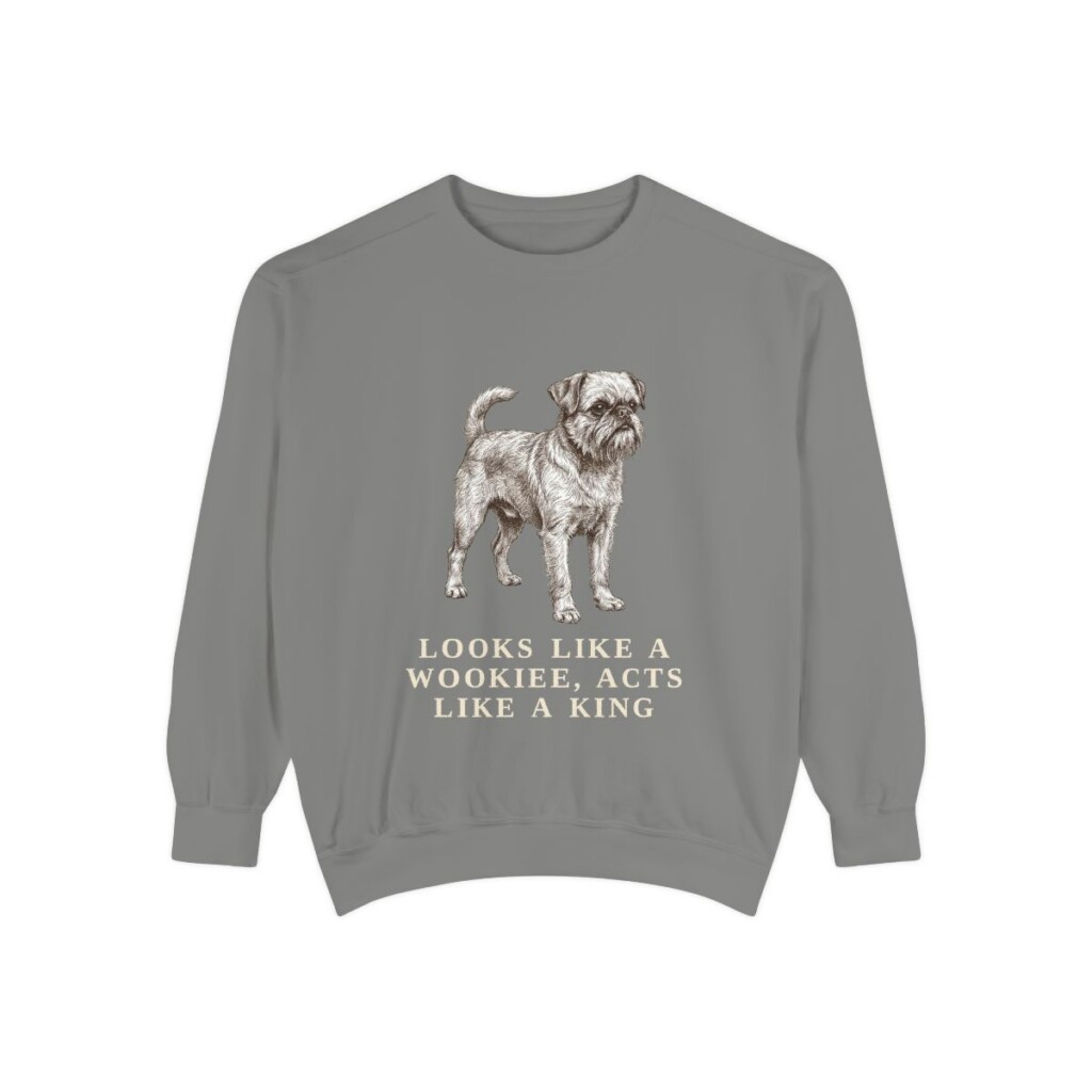 Brussels Griffon Humor Sweatshirt, Grey, front view