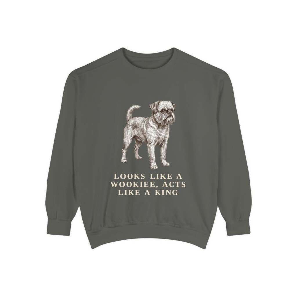 Brussels Griffon Humor Sweatshirt, Pepper, front view