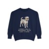 Brussels Griffon Humor Sweatshirt, True Navy, front view