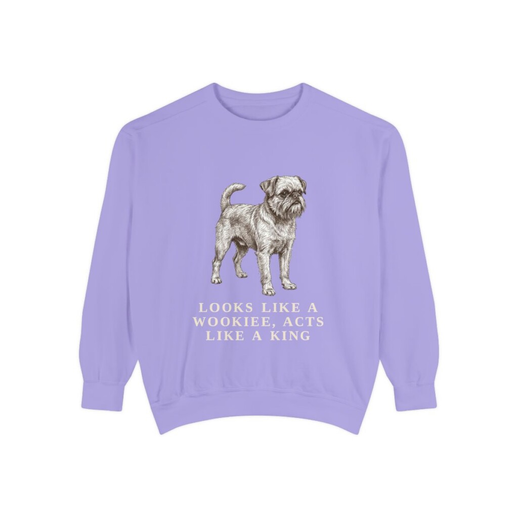 Brussels Griffon Humor Sweatshirt, Violet, front view