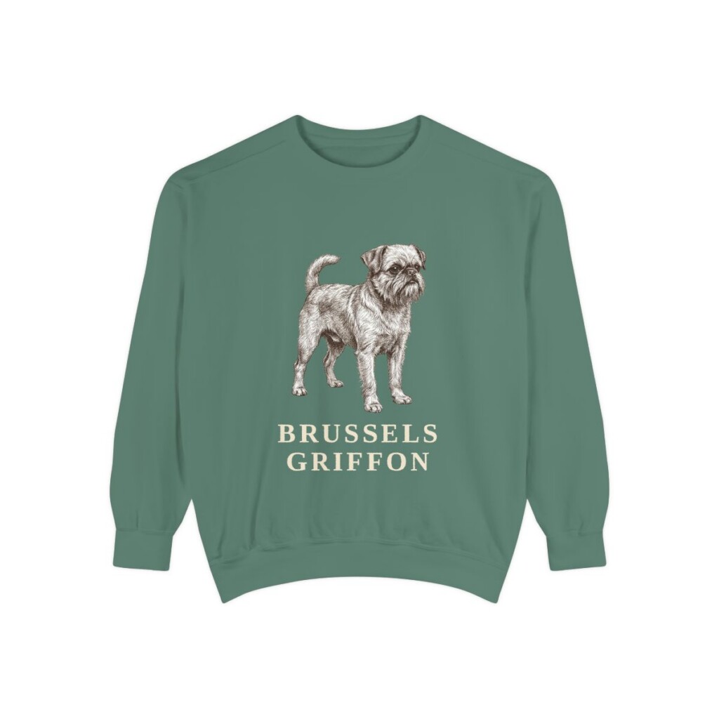 Brussels Griffon Sweatshirt, Light Green, front view