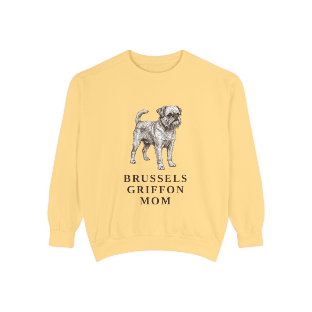 Brussels Griffon Mom Sweatshirt, Butter, front view