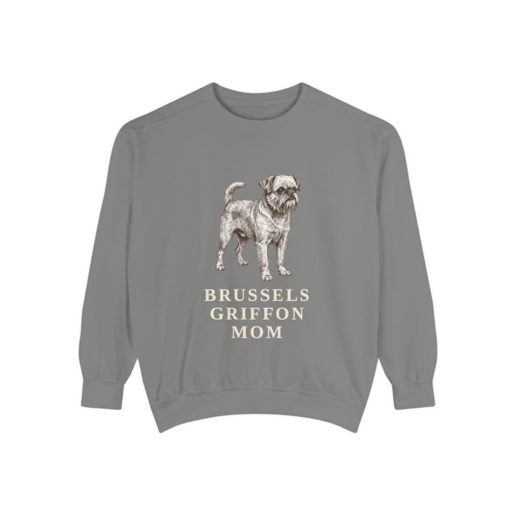 Brussels Griffon Mom Sweatshirt, Grey, front view