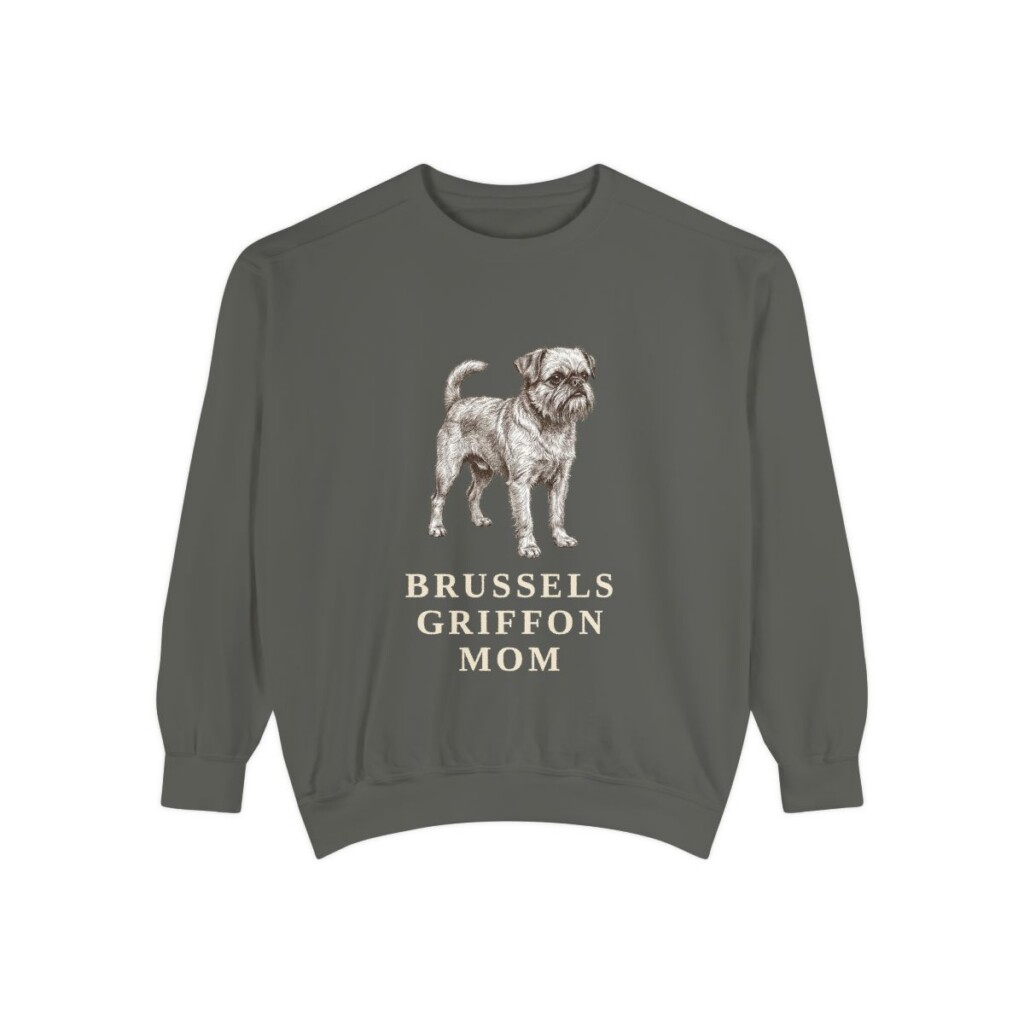 Brussels Griffon Mom Sweatshirt, Pepper, front view