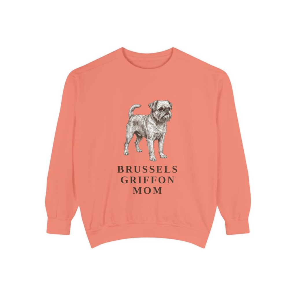 Brussels Griffon Mom Sweatshirt, Terracotta, front view