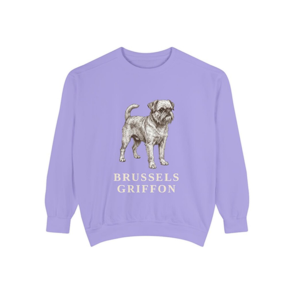 Brussels Griffon Sweatshirt, Violet, front view