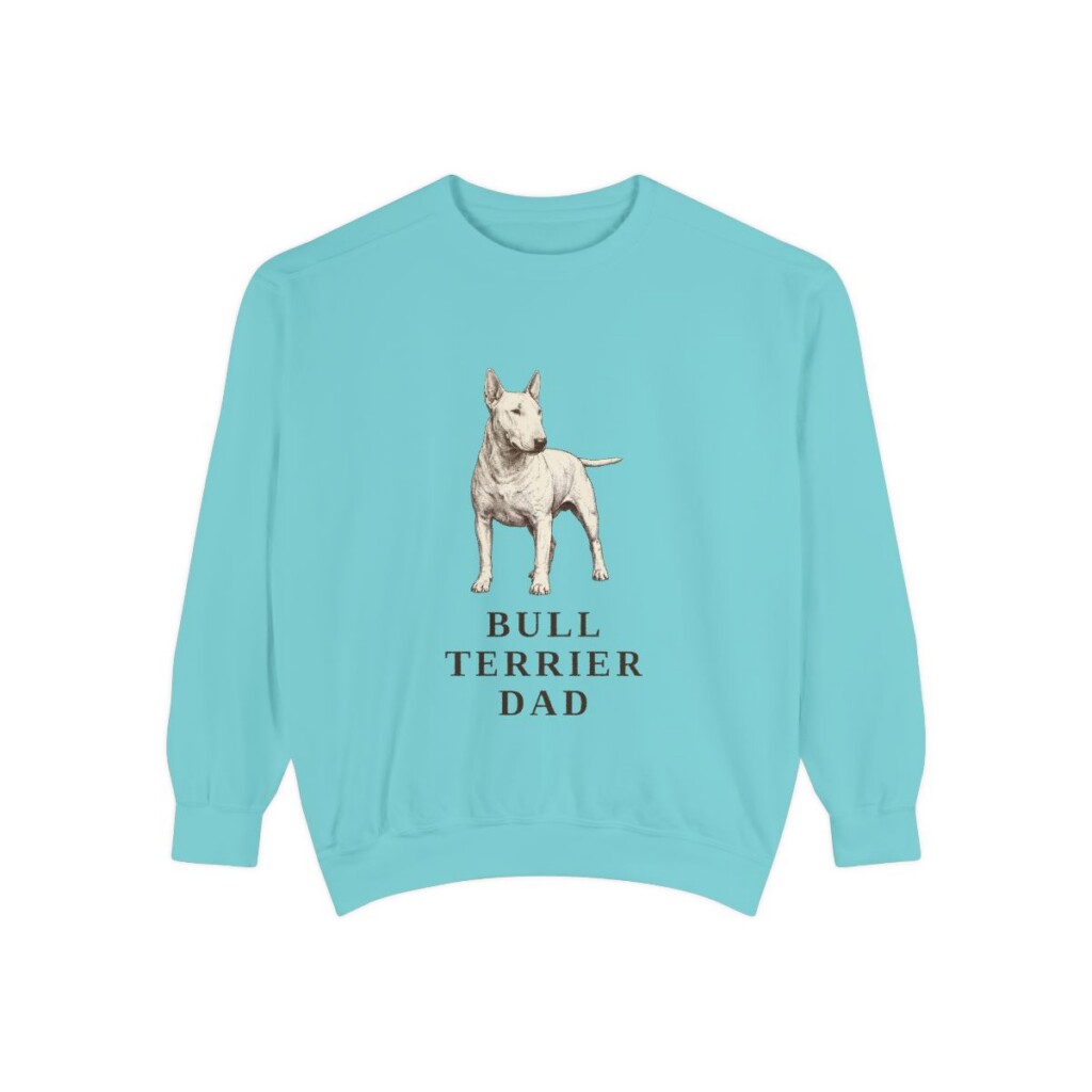 Bull Terrier Dad Sweatshirt, Chalky Mint, front view