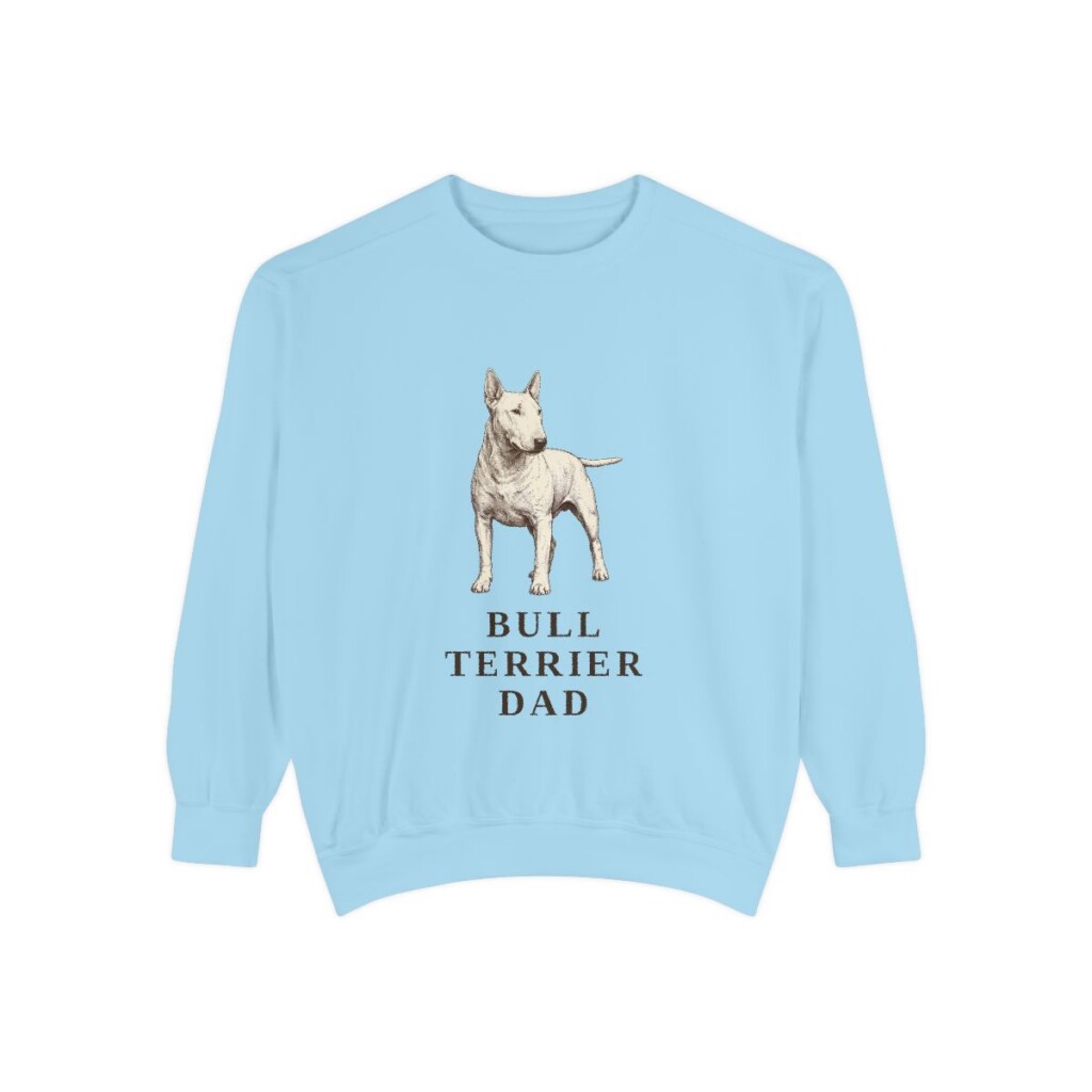 Bull Terrier Dad Sweatshirt, Chambray, front view