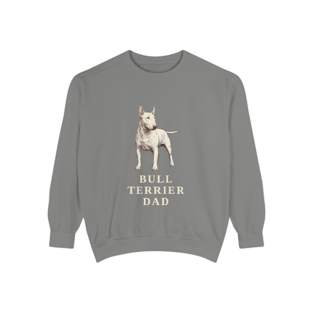 Bull Terrier Dad Sweatshirt, Grey, front view