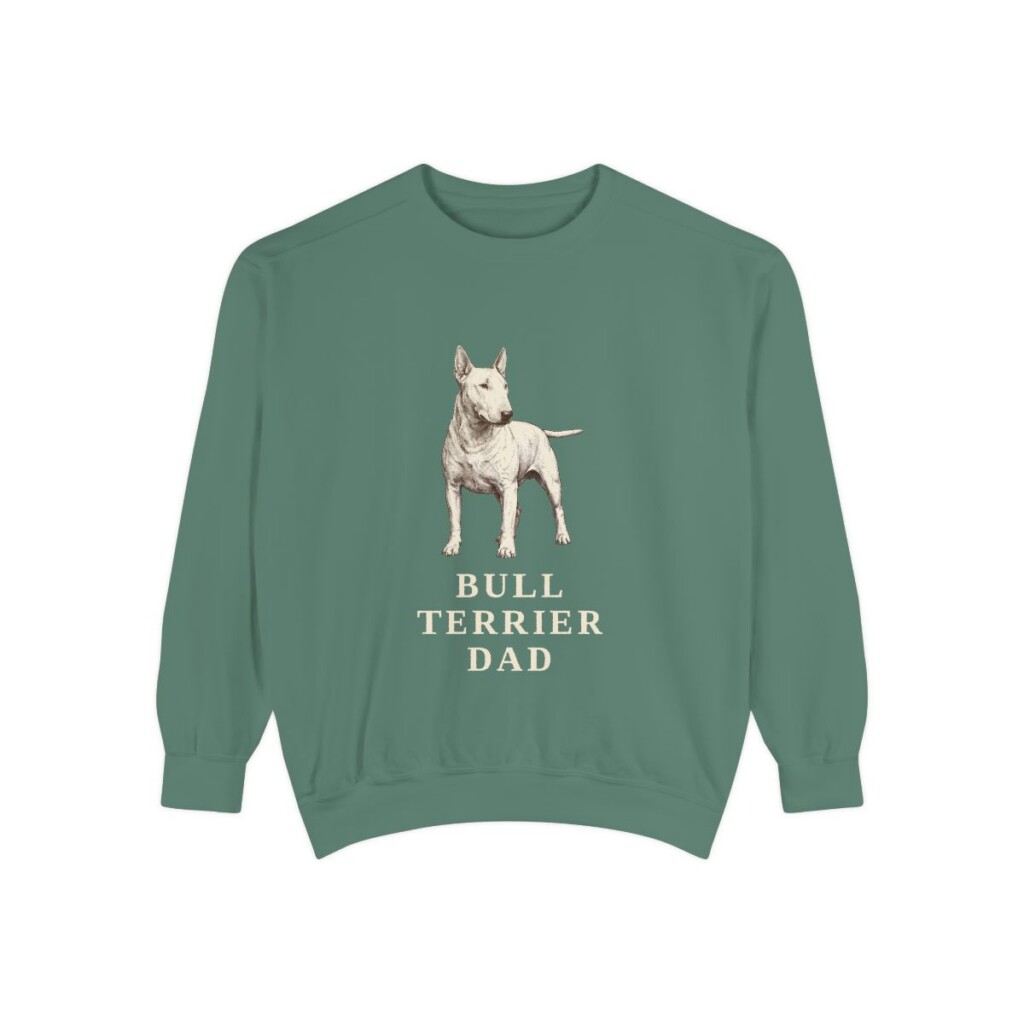 Bull Terrier Dad Sweatshirt, Light Green, front view