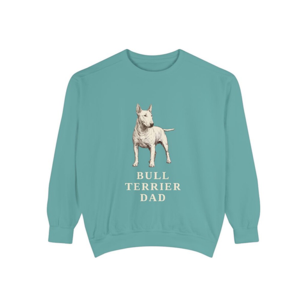Bull Terrier Dad Sweatshirt, Seafoam, front view