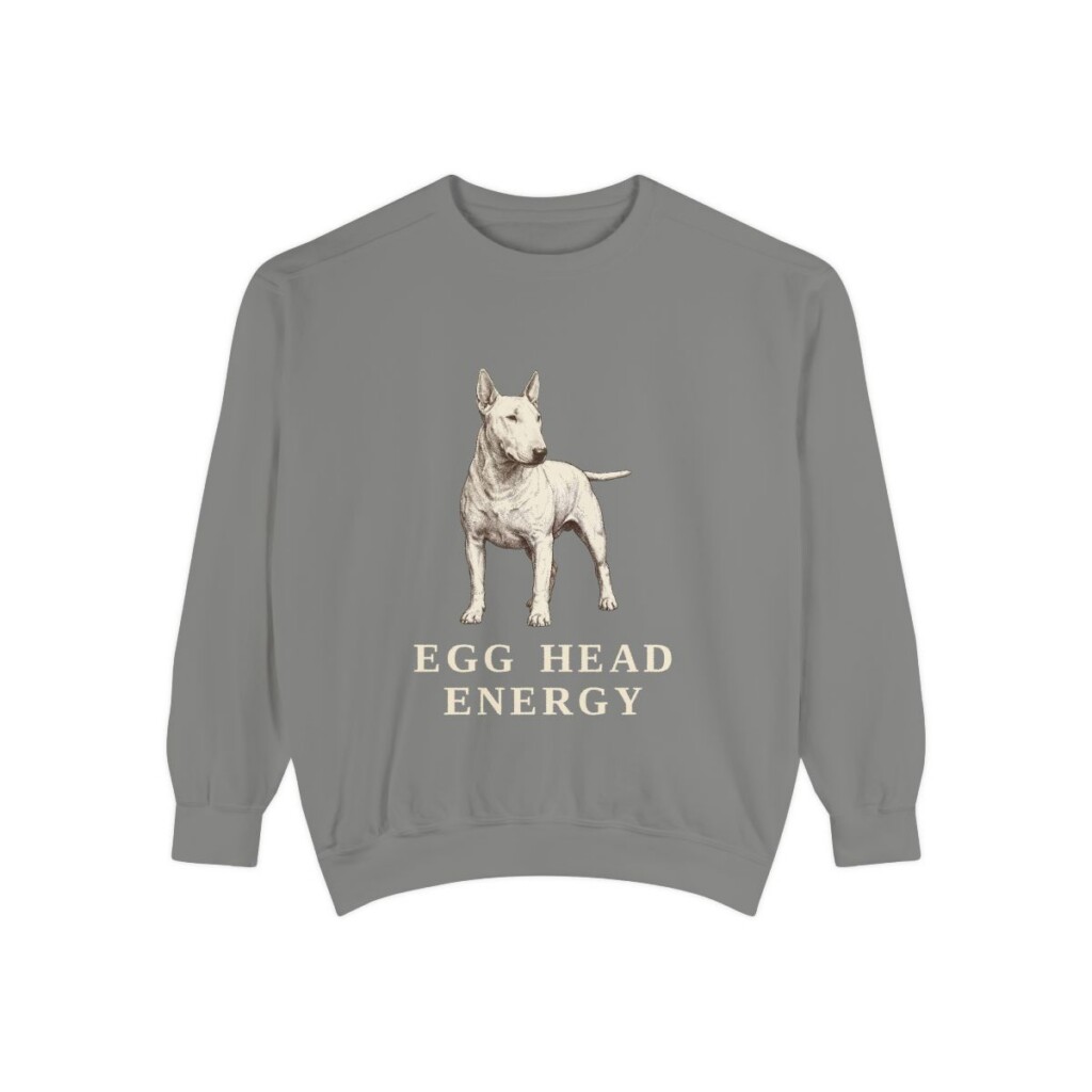 Bull Terrier Humor Sweatshirt, Grey, front view