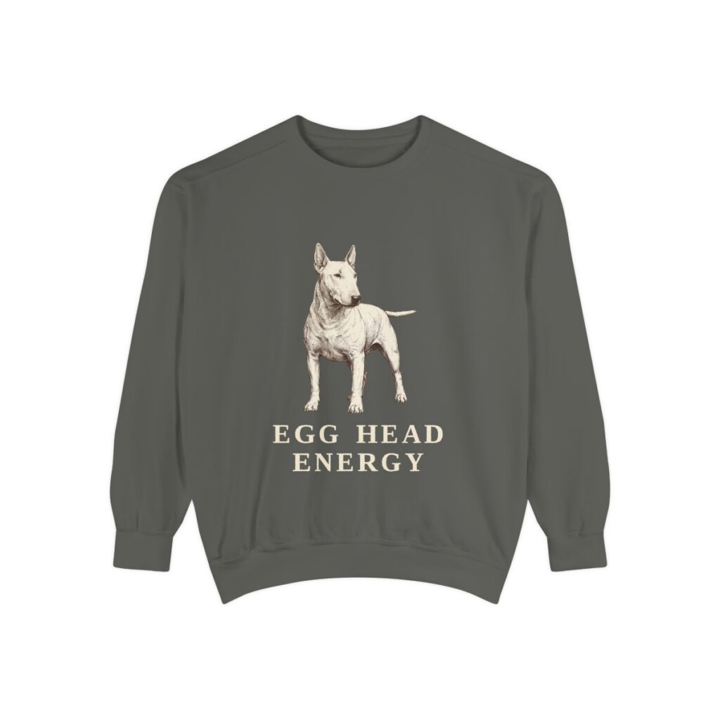 Bull Terrier Humor Sweatshirt, Pepper, front view