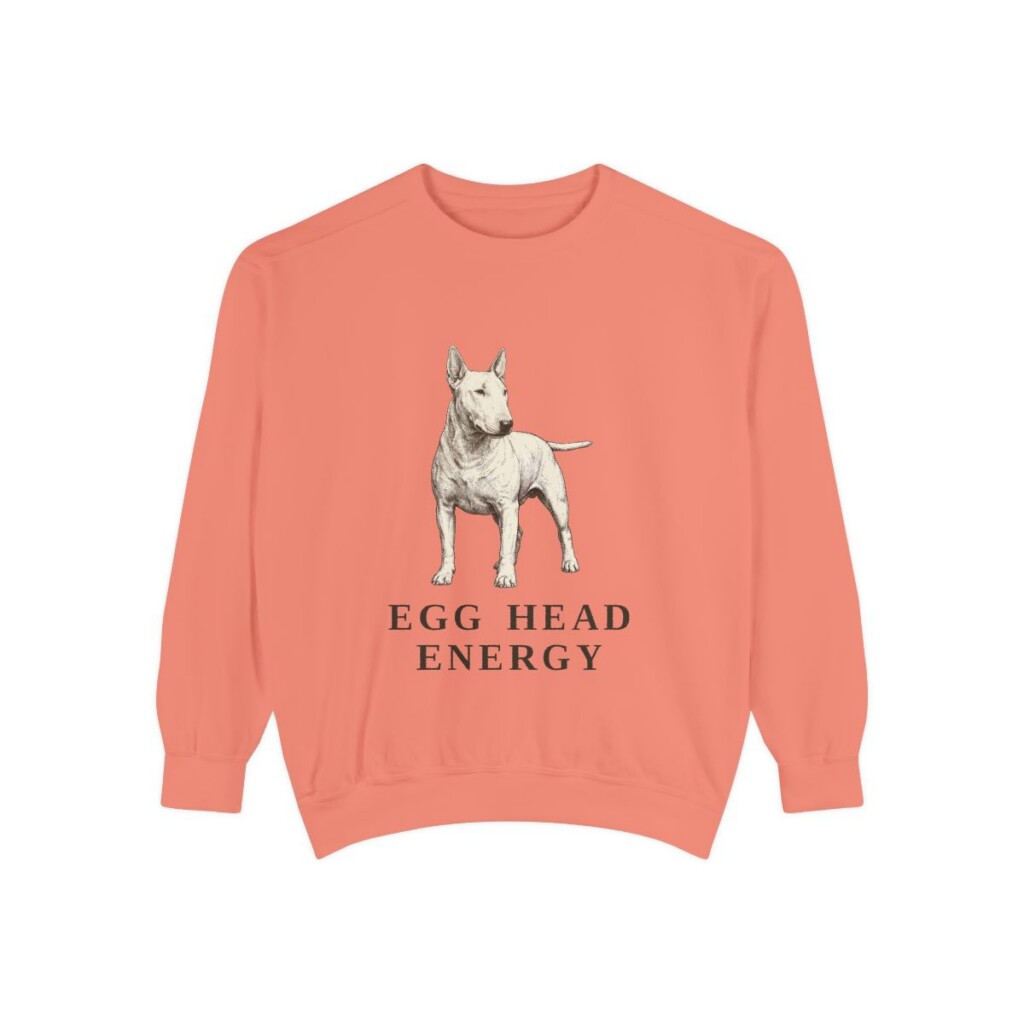 Bull Terrier Humor Sweatshirt, Terracotta, front view