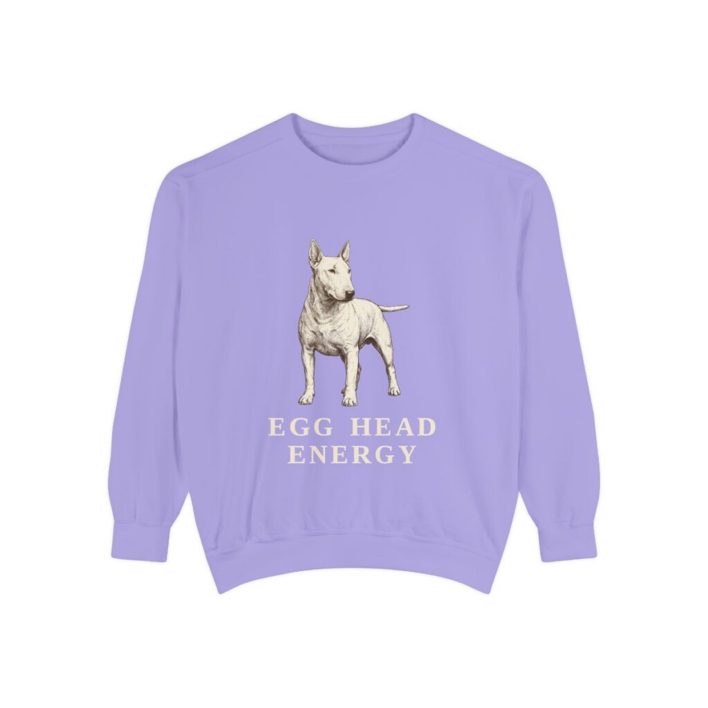 Bull Terrier Humor Sweatshirt, Violet, front view