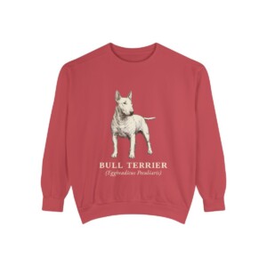 Bull Terrier Latin Sweatshirt, Crimson, front view