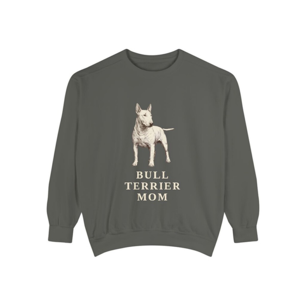 Bull Terrier Mom Sweatshirt, Pepper, front view