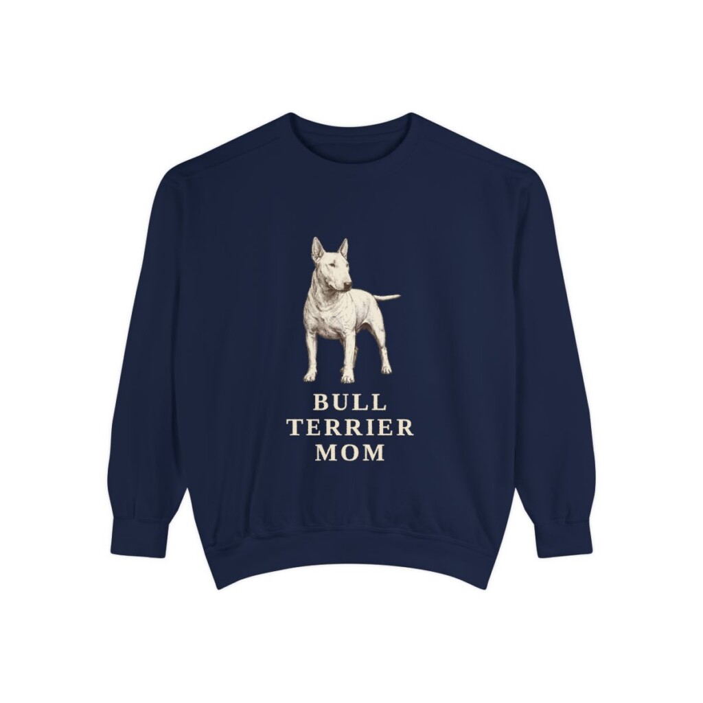 Bull Terrier Mom Sweatshirt, True Navy, front view