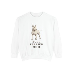 Bull Terrier Mom Sweatshirt, White, front view