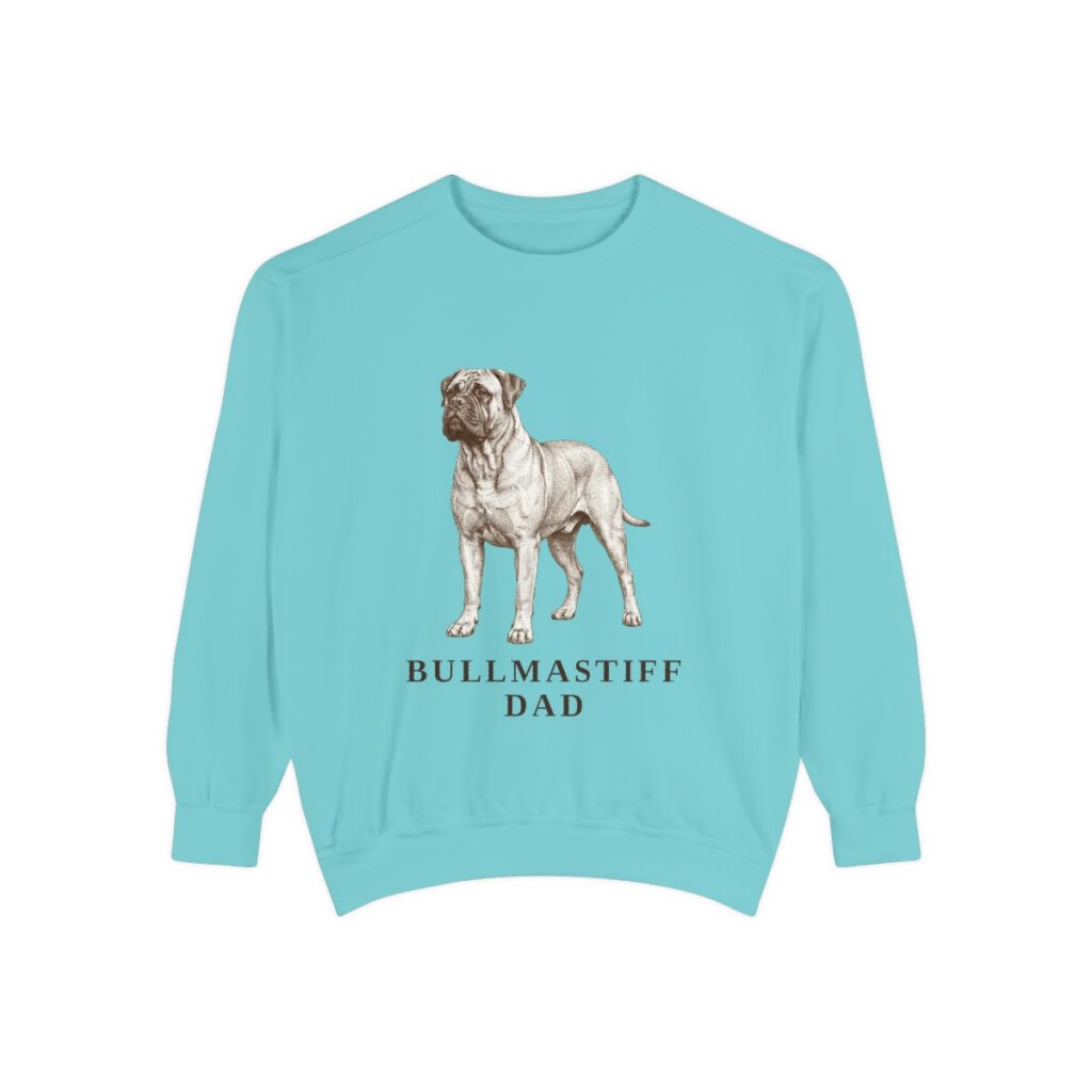 Bullmastiff Dad Sweatshirt, Chalky Mint, front view