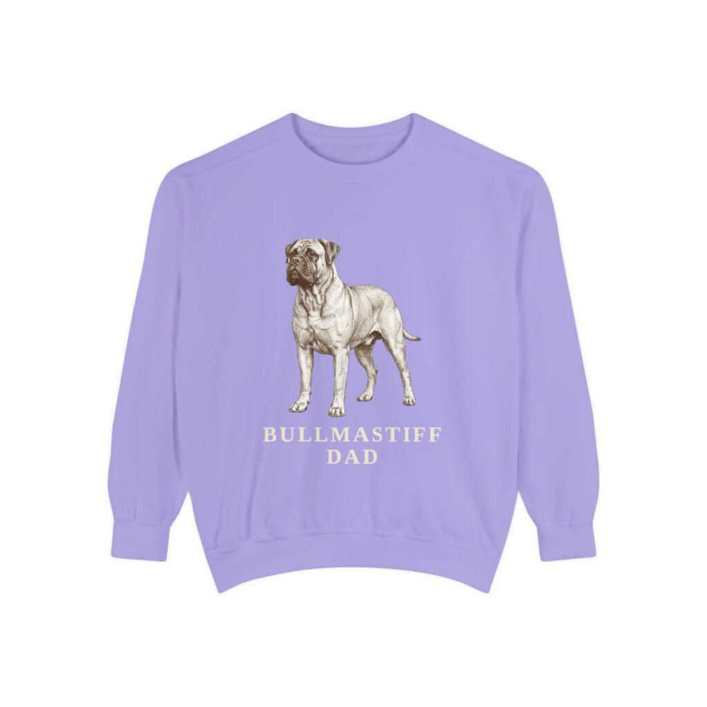 Bullmastiff Dad Sweatshirt, Violet, front view