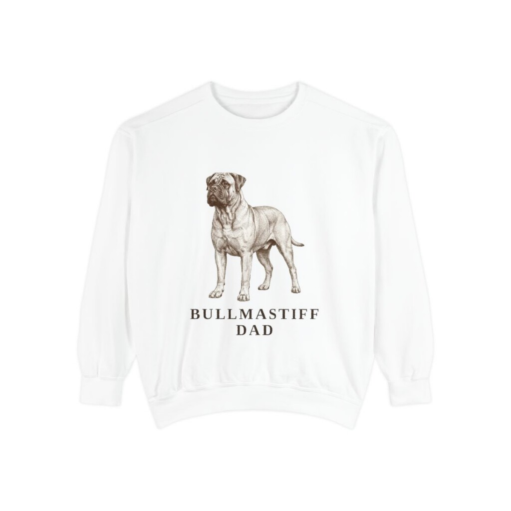 Bullmastiff Dad Sweatshirt, White, front view
