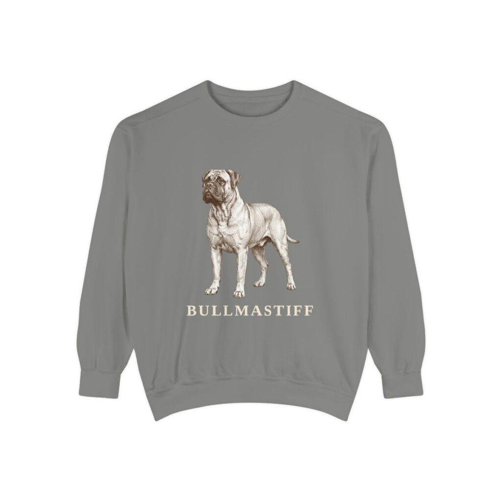bullmastiff-sweatshirt-grey Bullmastiff Sweatshirt, Grey, front view