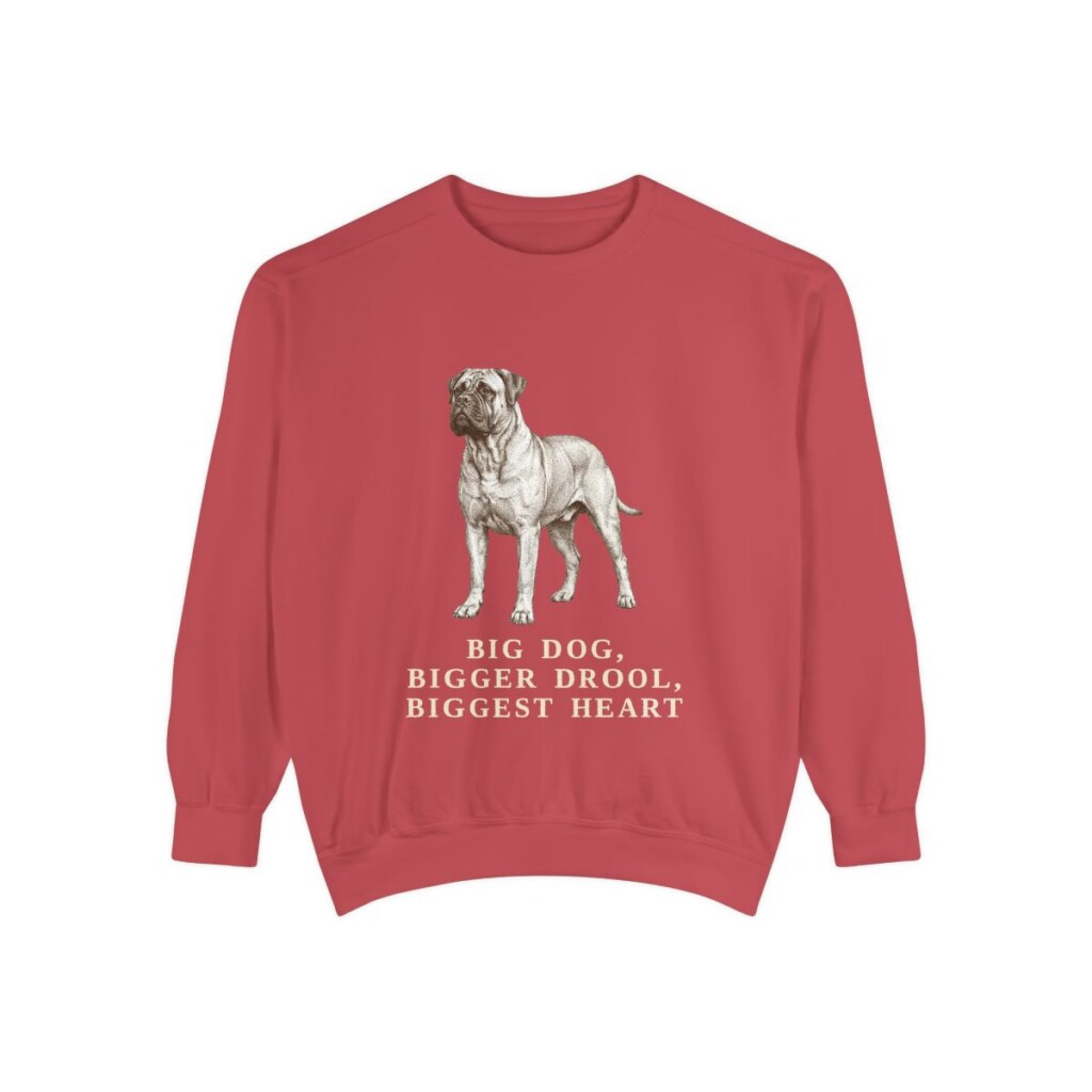 Bullmastiff Humor Sweatshirt, Crimson, front view