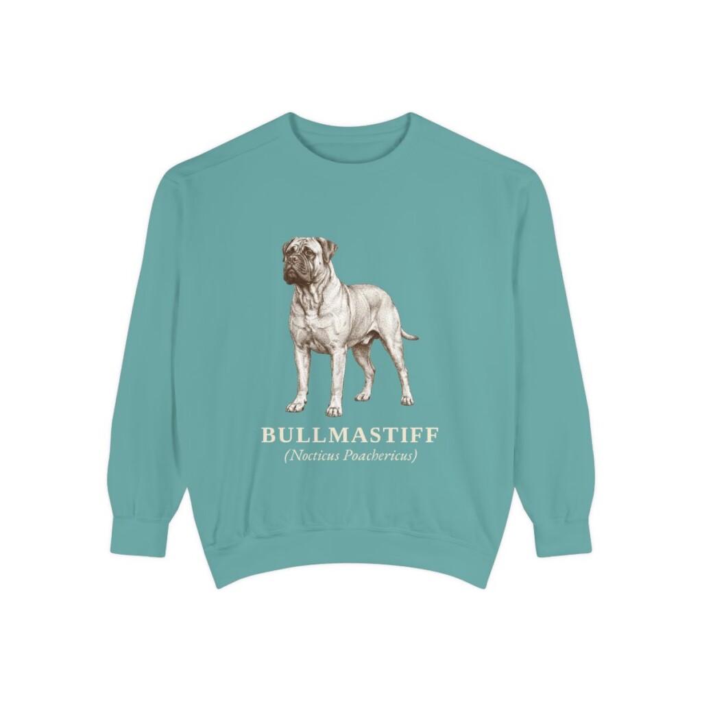 bullmastiff-sweatshirt-latin-seafoam Bullmastiff Latin Sweatshirt, Seafoam, front view