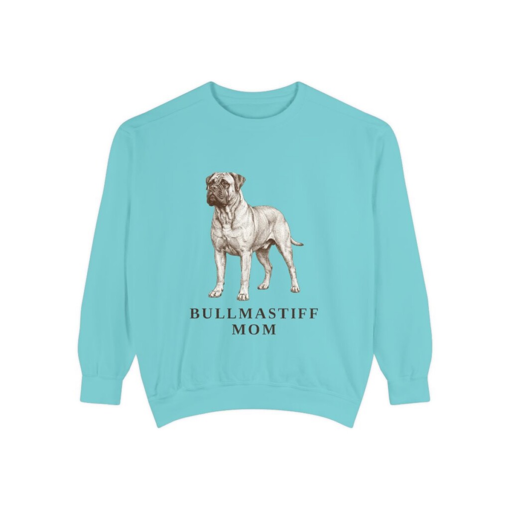 Bullmastiff Mom Sweatshirt, Chalky Mint, front view