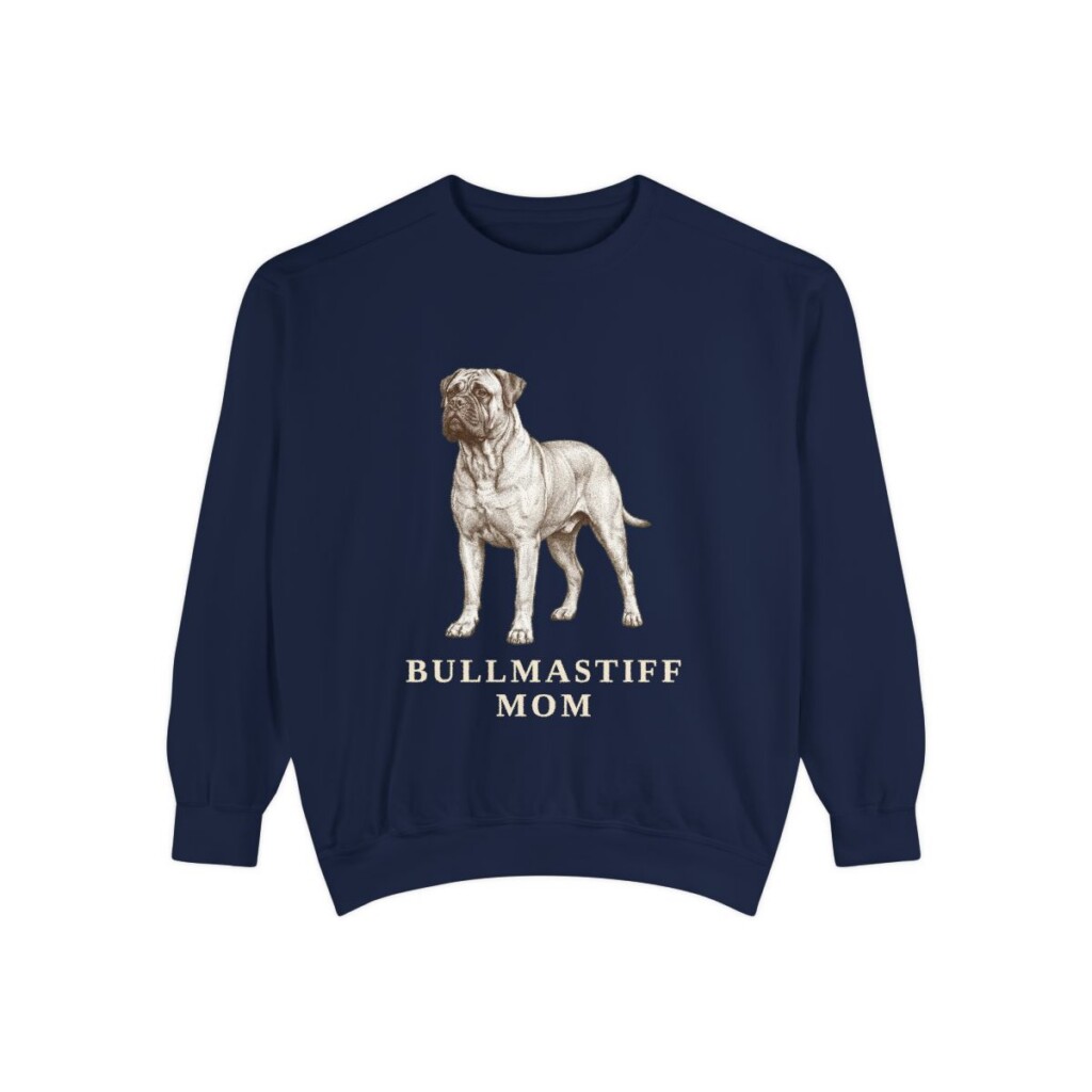 Bullmastiff Mom Sweatshirt, True Navy, front view
