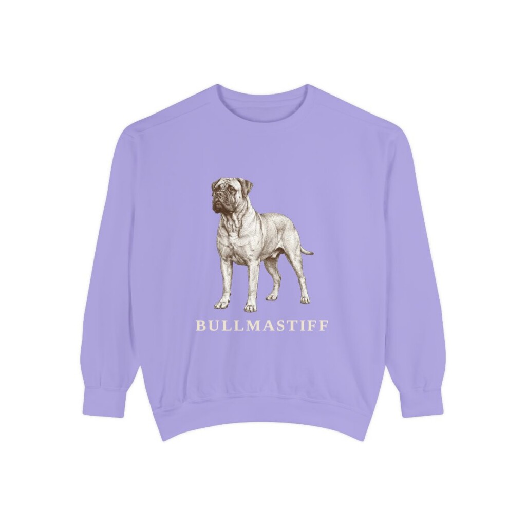 bullmastiff-sweatshirt-violet Bullmastiff Sweatshirt, Violet, front view