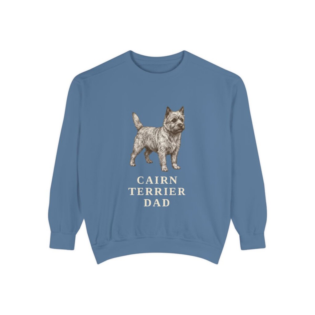 Cairn Terrier Dad Sweatshirt, Blue Jean, front view