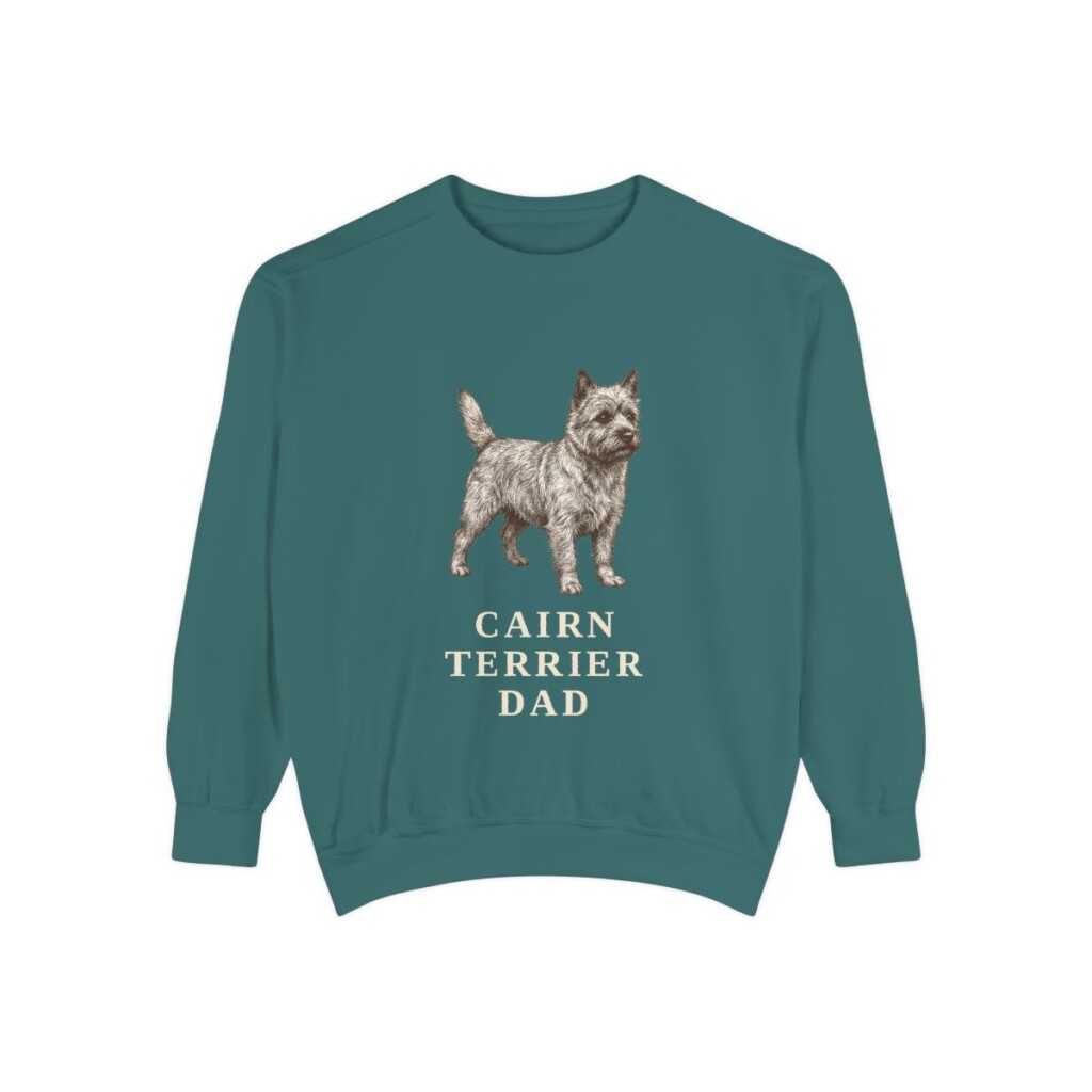 Cairn Terrier Dad Sweatshirt, Blue Spruce, front view